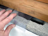 Clear plastic vapor barrier covering for block walls in Columbia, Greenville, Spartanburg