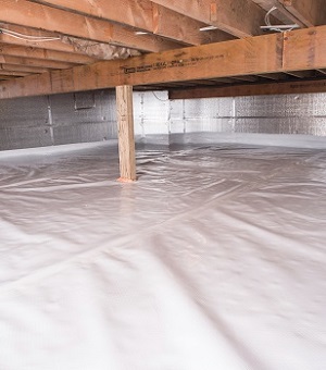 Installed crawl space insulation in Seneca
