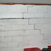 A buckling foundation wall in a Toccoa home.