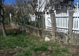 a retaining wall installed in Spartanburg