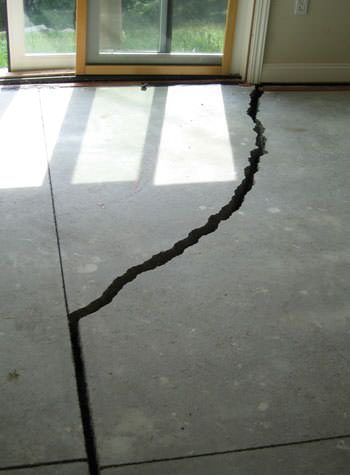 severely cracked foundation slab floor in Clemson