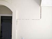 Drywall cracking due to foundation settlement in Brevard