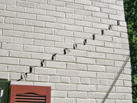 Stair-step cracks showing in a home foundation in Piedmont