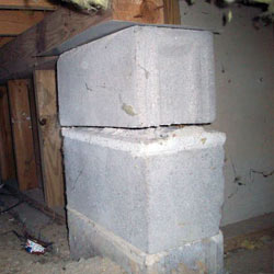 Collapsing crawl space support pillars Union