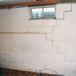 Bowing foundation walls in danger of failure in Belton