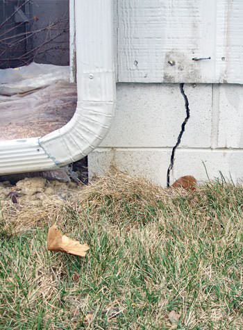 foundation wall cracks due to street creep in Union