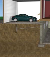 A street creep repair system implementing foundation wall anchors in a Toccoa home.