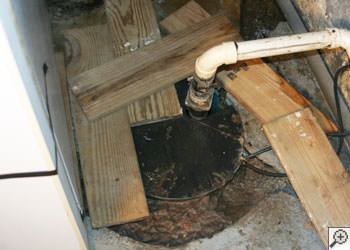 An ugly, clogged sump pump system in Greer, North Carolina, South Carolina & Georgia