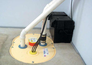 Waynesville installation of a submersible sump pump system