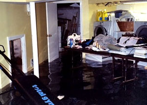 A laundry room flood in Taylors, with several feet of water flooded in.