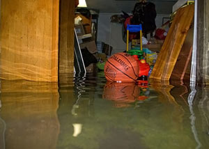 A flooded basement bedroom in Clemson