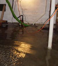 Several feet of floodwaters in a Franklin basement