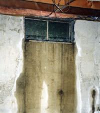 Flooding through basement windows in a Clemson home.