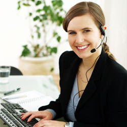 A disaster restoration customer service expert in Anderson manning the phones