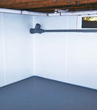 Plastic basement wall panels installed in a Greenwood, North Carolina, South Carolina & Georgia home